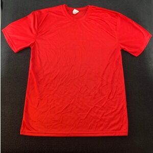 C2 Sport Red Short Sleeve Crew Neck T Shirt Athletic Performance Top Mens L
